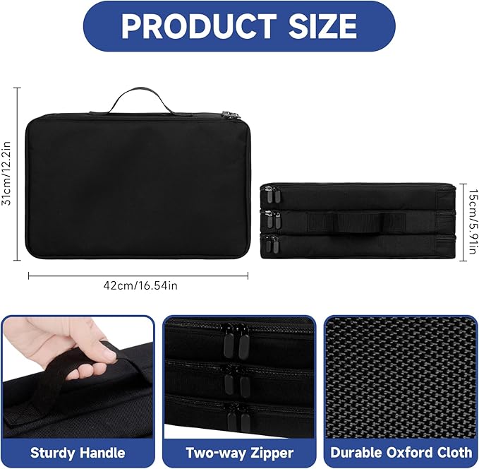 Miniature Figure Storage Carrying Bag, 120 Slot Figurine Miniature Carrying Case Compatible with 40K and D&D Miniature, Miniature Storage Case with 3 Foam Trays (Black)