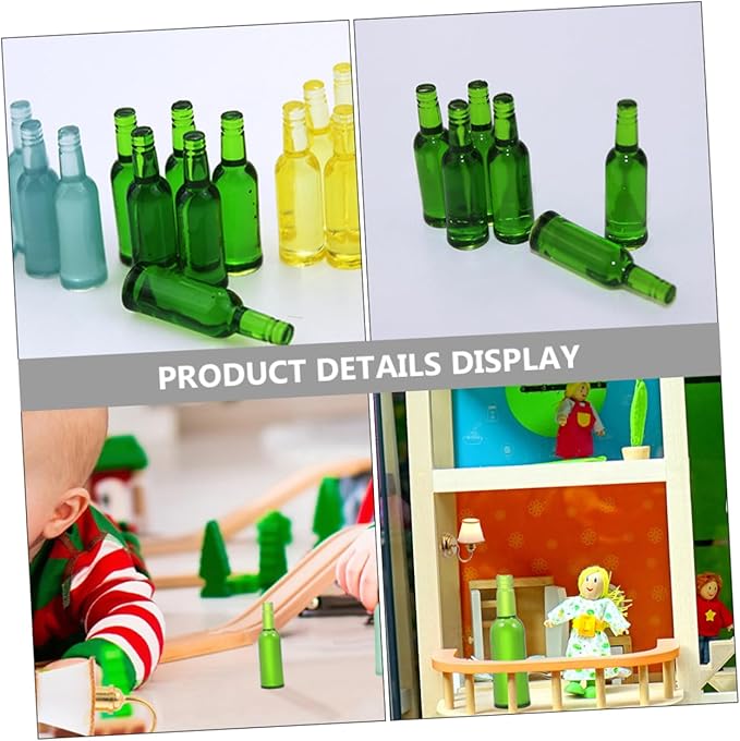 TOYANDONA 12pcs Miniature Beer Bottles Realistic Doll House Accessories for Decoration for Party Scenes and Home Living Room Decor