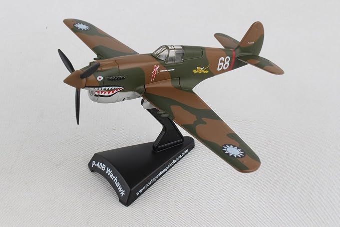 Daron Worldwide Trading P-40 Warhawk Hell's Angels 1:90 Vehicle, Brown , Black, Medium