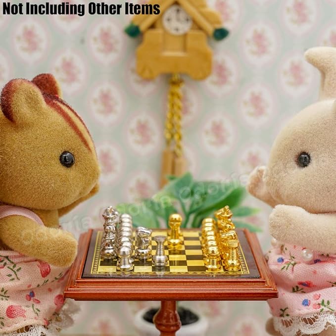 Odoria 1/12 Miniature Chess Games with Magnetic Table Dollhouse Decoration Accessories