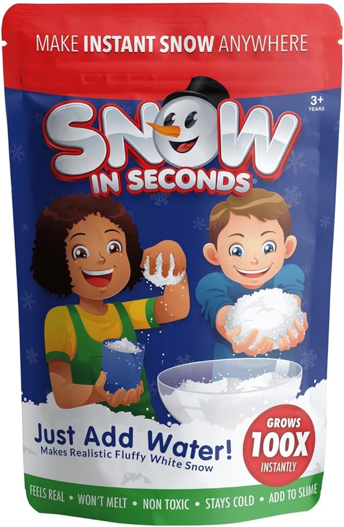 Snow in Seconds Large Instant Snow Artificial Snow - As Seen on Shark Tank - Make Cloud Slime