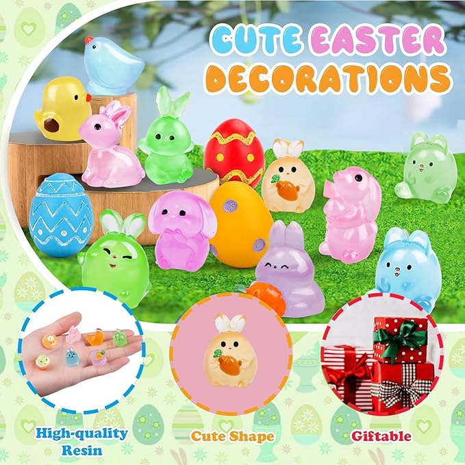 120 Pcs 4th of July Luminous Mini Resin Ducks 3 Colors Patriotic Tiny Ducks Figures to Hide Miniature Figures in The Dark for Independence Day Memorial Day Party Gifts Decorations