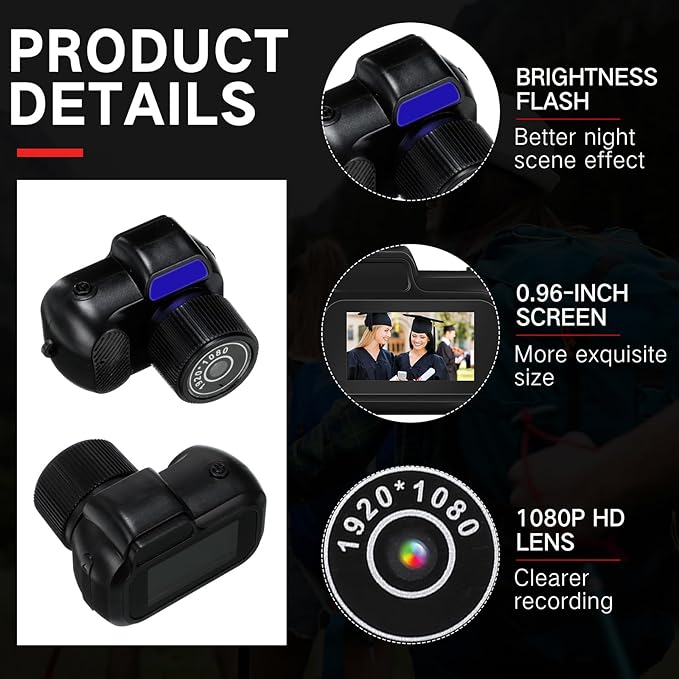 Relaxweex 16GB Mini Keychain Camera Easter Egg Hunt Stuffers with Pink Charm Strap 1080p Small Retro Portable Photo Video Camera 100 Mins Battery Life Micro Video Camcorder for Easte Travel Recording