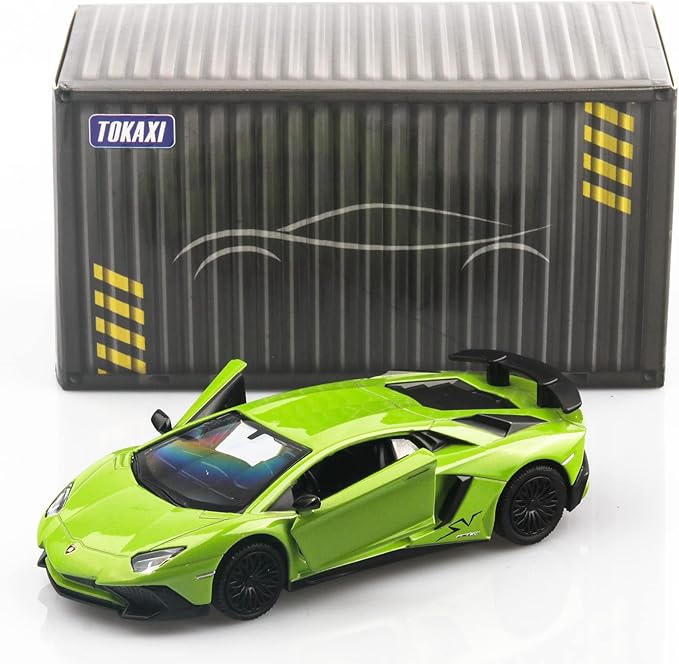 1/36 Scale Lamborghini Aventador LP750-4 SV Diecast Cars Models,Pull Back Vehicles Toy Cars,Cars Gifts for Boys Girls (Green)