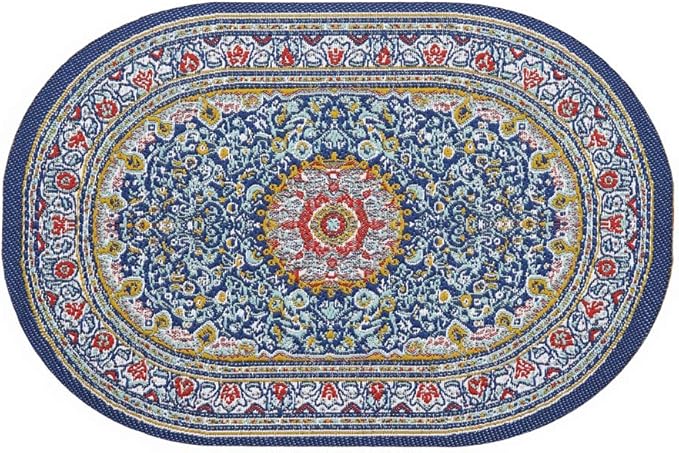 Odoria 1/12 Miniature Rugs and Carpet Dollhouse Decoration Accessories, Blue