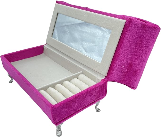 CONCISE Adult Dollhouse Furniture 1/6 1/12 Scale Miniature Velvet Sofa Hidden Jewelry Box for Women 14+ Collectors Ring Earring Necklace Bracelet Trinket Keepsake Storage Diorama Model Kit Display
