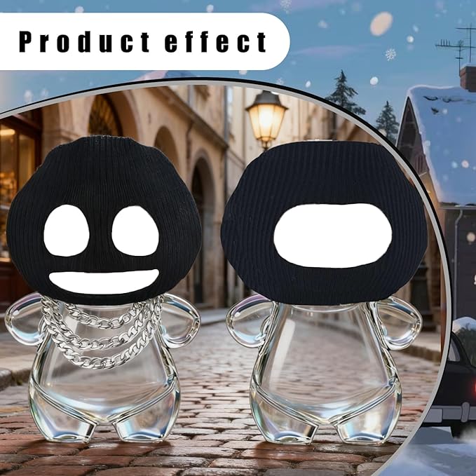 VPDSLABUBU Funny Clothes for 6.7 Inch (17cm) Dolls(NO Doll),Thief Mask,Gangster Costume, Bandit Headband, Mask, Three Accessories in Total: Two Black Head Covers and A Three-Layer Silver Necklace