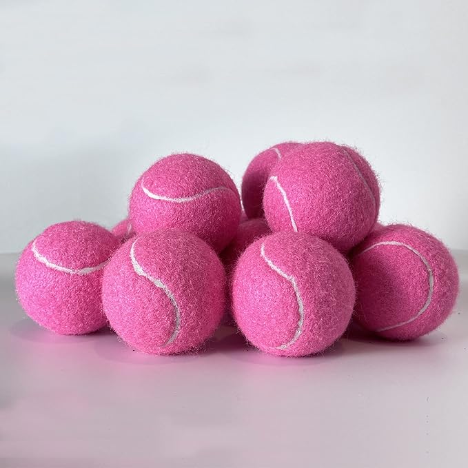 HiBallBall 12-Pack Practice Tennis Balls for Beginners & Dogs - Reusable Mesh Carry Bag Included - Ideal for Tennis Training, Pet Play, Fetch