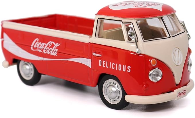 Motor City Classics Coca-Cola Diecast Collectible | 1962 Volkswagen Cargo Van Red-White 1:43 Scale Model 432201 Officially Licensed