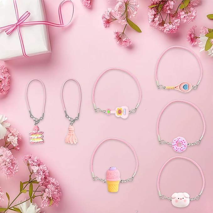 VPDSLABUBU Accessories for 3.94-6.7inche(10-17cm) Dolls, There are 8 Miniature Accessories, Including a Badminton Racket, Donuts, Cake, Guitar, Pig-Head Bag, ice Cream, and a Bell,Meet Your DIY Needs