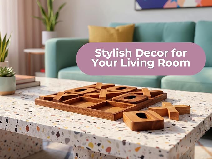 BSIRI Jumbo Tic Tac Toe Board Games - Wall Tic Tac Toe for Rustic Home Decor Farmhouse Decor, Patio Decor, Coffee Table Decor, Ideal Outdoor Games, Game Night, Family Games, Unique Gifts for Couples