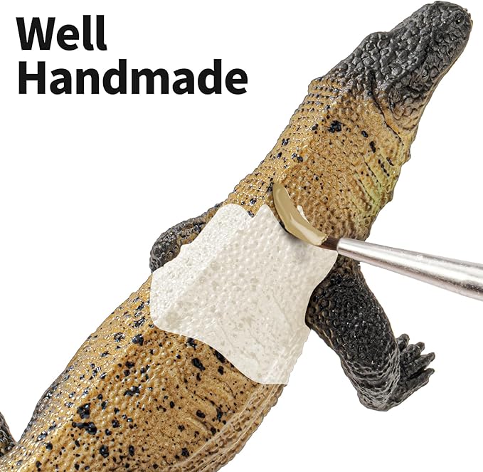 4PCS Komodo Dragon Lizard Animal Figurines Toys,Realistic Plastic Lizard Toys Realistic Reptile Figures, Educational Toy for Boys,Girls, and Kids