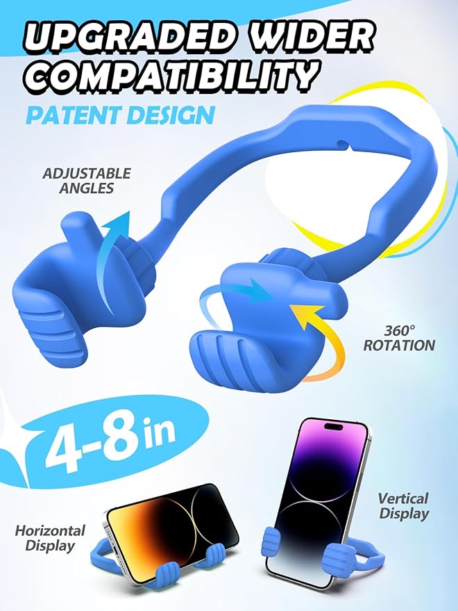 Stocking Stuffers Gifts for Teens Boys Girls Cell Phone Stand: Upgrade for Men Adults Kids Adjustable Lazy Thumbs Up Phone Holder for Desk Cool Gadgets Fun Gifts Ideas for Him Wife