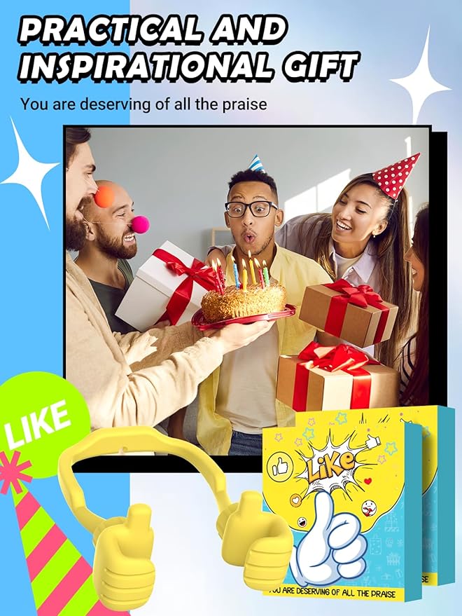 Stocking Stuffers for Teens Girls Boys Adults Cell Phone Stand: UPGRADE Adjustable Thumbs Up Lazy Phone Holder for Desk Cool Gadgets Fun Birthday Gift Ideas for Kids Teenager Women Gifts for Christmas