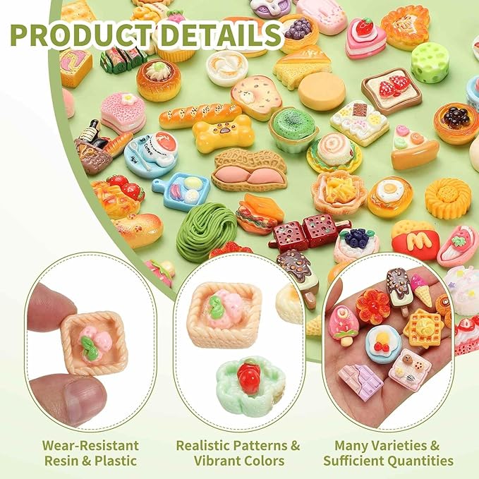 Dollhouse Miniature Food, Cute Mixed Fruit Basket Figures Toys Mini Resin Foods Trinkets for Pretend Play Kitchen Cooking Game & Doll House Decor (Mixing Colors, 20pcs)