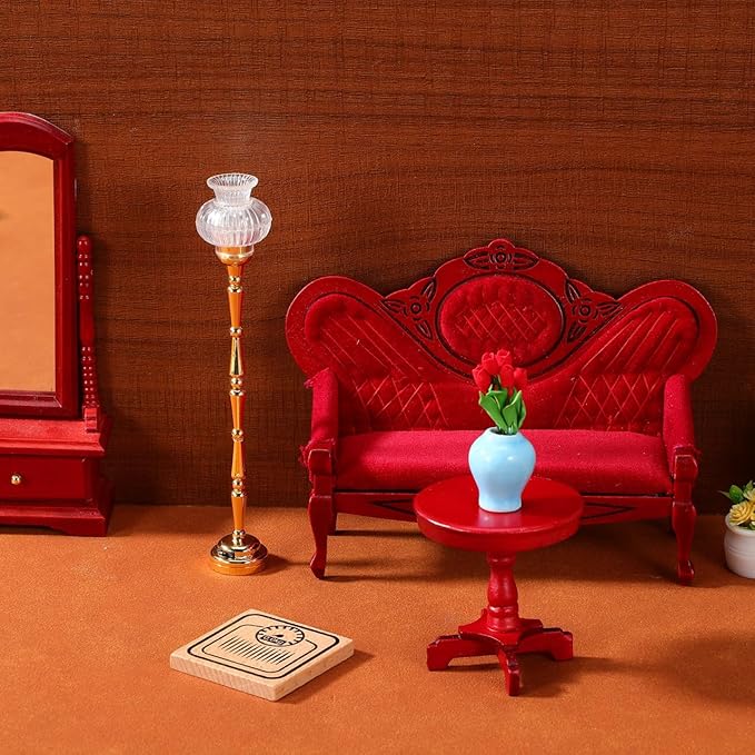 TOYANDONA Miniature Dollhouse Lamp - 1/12 Scale Doll House Floor Lamp Miniature Dollhouse Lights Led Battery Operated for Doll House Decoration Accessories