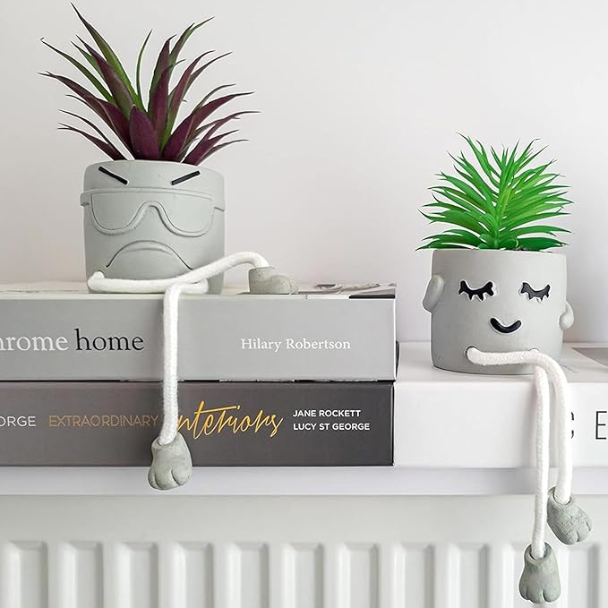 guowanpp Creative Artificial Succulent Plants in pots - 3 Pieces Mini Fake Plant, Mini Succulent Plants Decor for Shelves, Artificial Plants Indoor, Kitchen Decorations