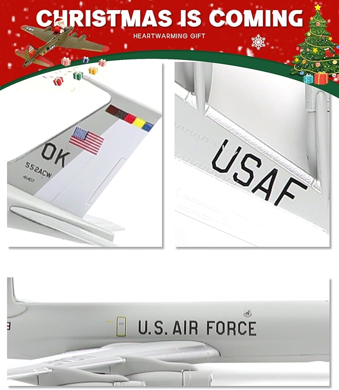 E-3 Sentry 1/200 Scale Diecast Metal Aircraft Model Kit with Stand Military Aircaft Model for Adult Display Collection or Gift