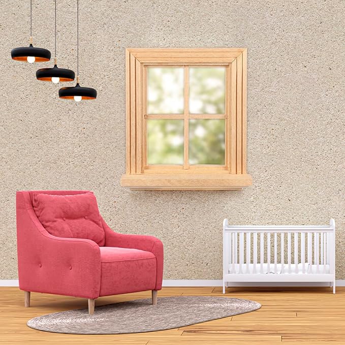 Garneck Miniature Window Frame Model Tiny Furniture Window Ornament Toy for Doll House