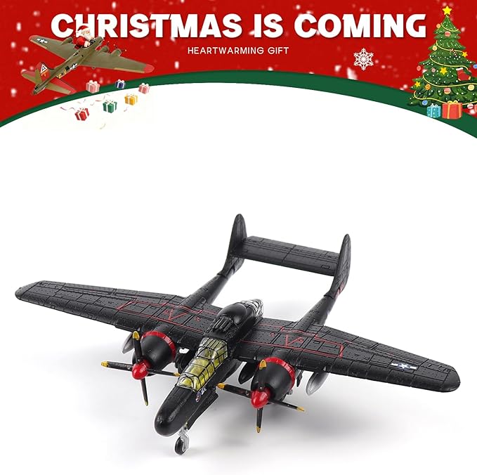Northrop P-61B Black Widow 1:144 Scale Aircraft Model Kits WWII Fighter Model Metal Die-cast Model Aircraft for Collection Or Airplane Model Gift