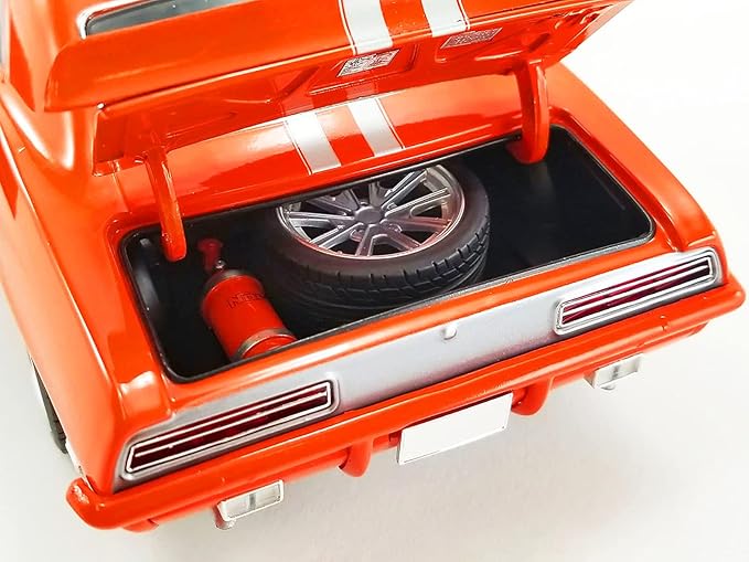 1969 Chevy Camaro Restomod Custom Hugger Orange with Silver Stripes Limited Edition to 800 Pieces Worldwide 1/18 Diecast Model Car by Acme A1805720