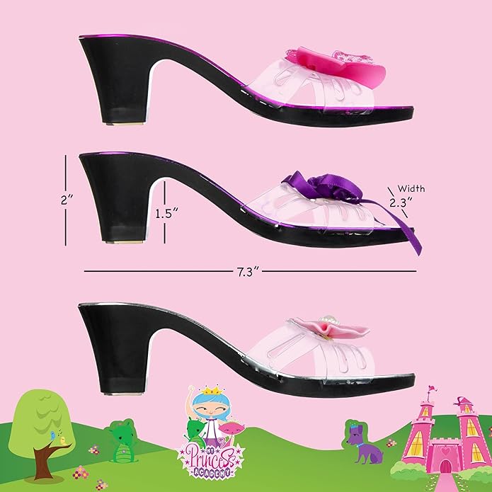 3 Pack Dress Up Kids Royalty Heels - Pretend Play High Heels for Kids, Princess Play Dress Shoes - Toddler Size 7-10