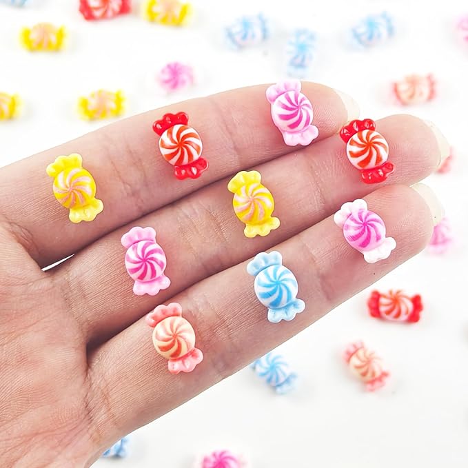 100 Pieces Tiny Candy for Dollhouse Miniatures Resin Food for Crafts Mini Candy for Dollhouse Mini Kitchen Micro Landscaping Decoration