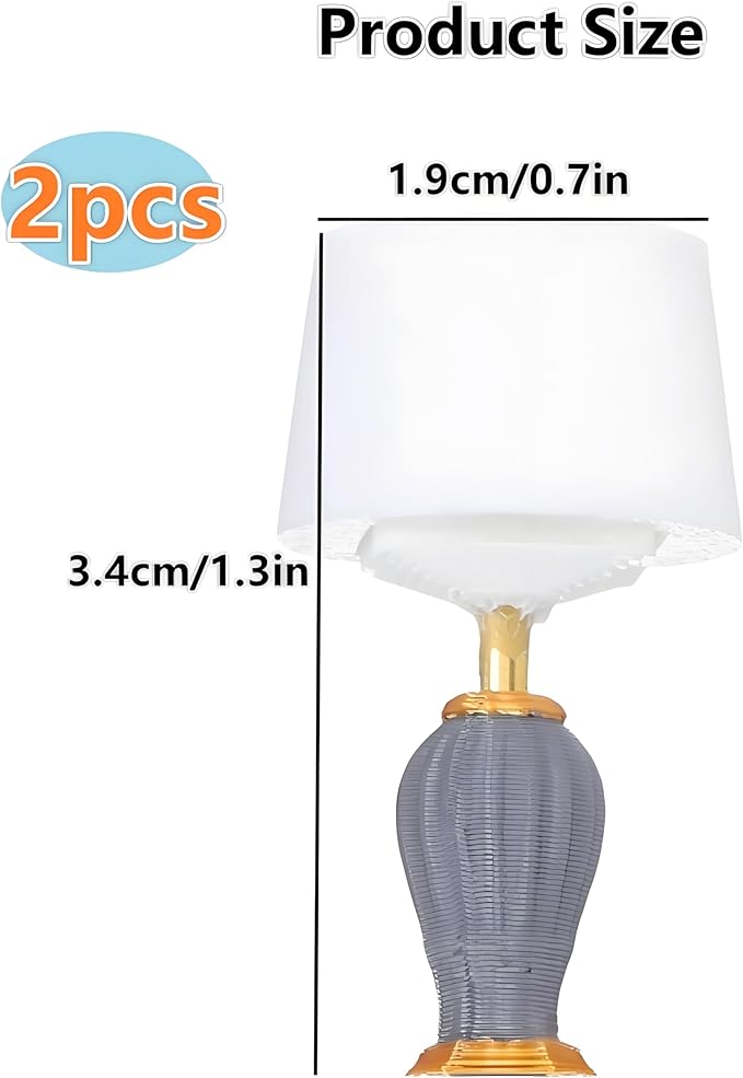 2 Pcs Miniature Table Lamp Models – 1:12 Scale European Design Dollhouse Furniture – Mini Bedside Lamps for DIY Desktop Decoration, Bedroom Diorama, Sand Table, Office, Study & Creative Ornaments
