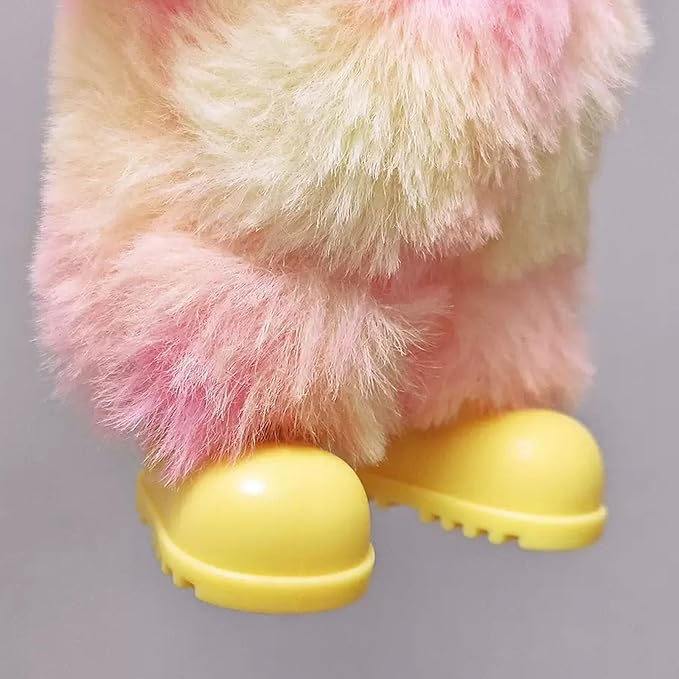 sunla Doll Shoes for 17cm Doll, Cute Mini Shoes Accessories for 17cm Dolls Sitting Standing Series, Silicone Doll Rain Shoes Boots(1 Pair Yellow)