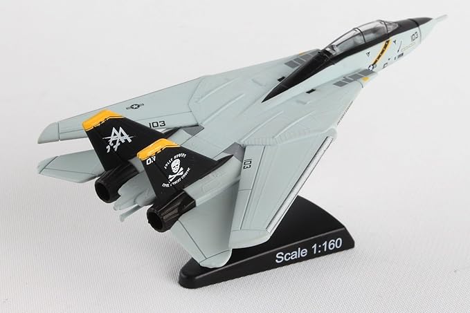 Daron F-14 Tomcat Jolly Rogers Die-Cast Model – 1:160 Scale Supersonic Fighter Jet Replica, VFA-103 Squadron, Highly Detailed, 4.75” Length x 2.875” Wingspan, Adult Collectible Ages 14+