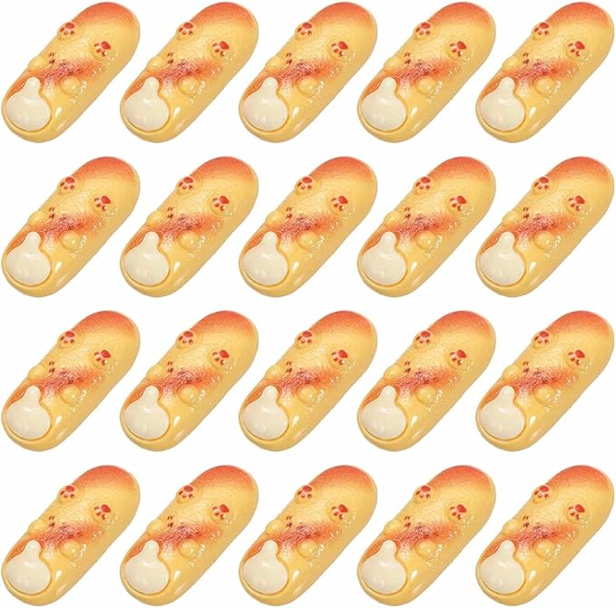 Dollhouse Miniature Food, Cute Cheese Finger Biscuits Figures Toys Mini Resin Foods Trinkets for Pretend Play Kitchen Cooking Game & Doll House Decor (Yellow, 20pcs)
