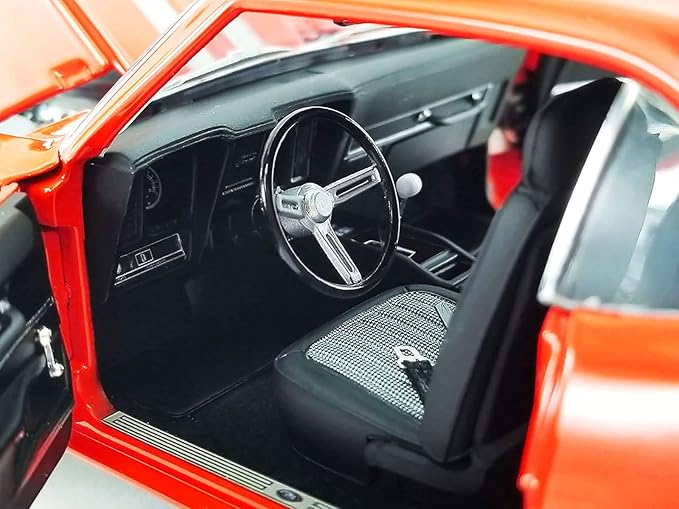 1969 Chevy Camaro Restomod Custom Hugger Orange with Silver Stripes Limited Edition to 800 Pieces Worldwide 1/18 Diecast Model Car by Acme A1805720