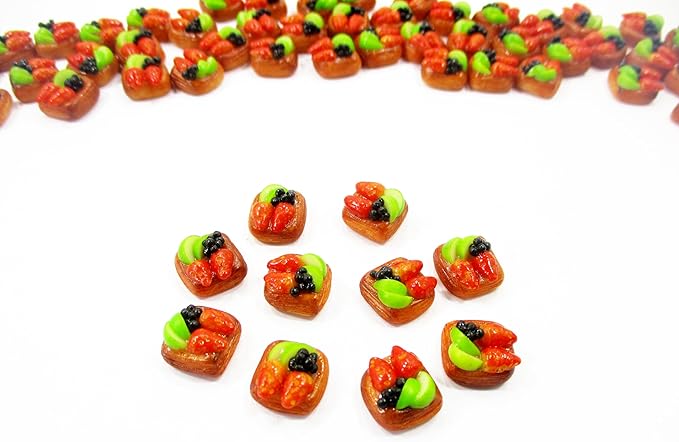 Lot 10 Loose Fruit Danish Puff Pie Dollhouse Miniatures Food Bakery Bread 16639
