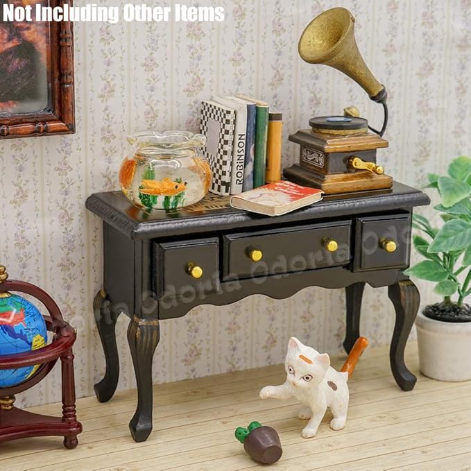 Odoria 1/12 Miniature Desk Dollhouse Furniture Accessories