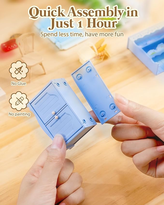 Rolife Super Creator Kits, Tiny House Building Blocks for Little Dolls, DIY Plastic Mini House Model Building Kits for Teens Aged 14+, DIY Crafts/Hobbies for Adults (Midsummer Dream Yard)