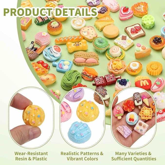 Dollhouse Miniature Food, Cute Mixed Ice Cream Ball Figures Toys Mini Resin Foods Trinkets for Pretend Play Kitchen Cooking Game & Doll House Decor (Mixing Colors, 20pcs)