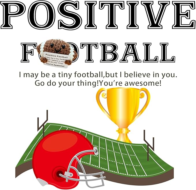 Zelaxeyi Funny Crochet Mini Football Gift for Football Lovers,Birthday Gifts for Men Women Footballs Players Emotional Support Crochet