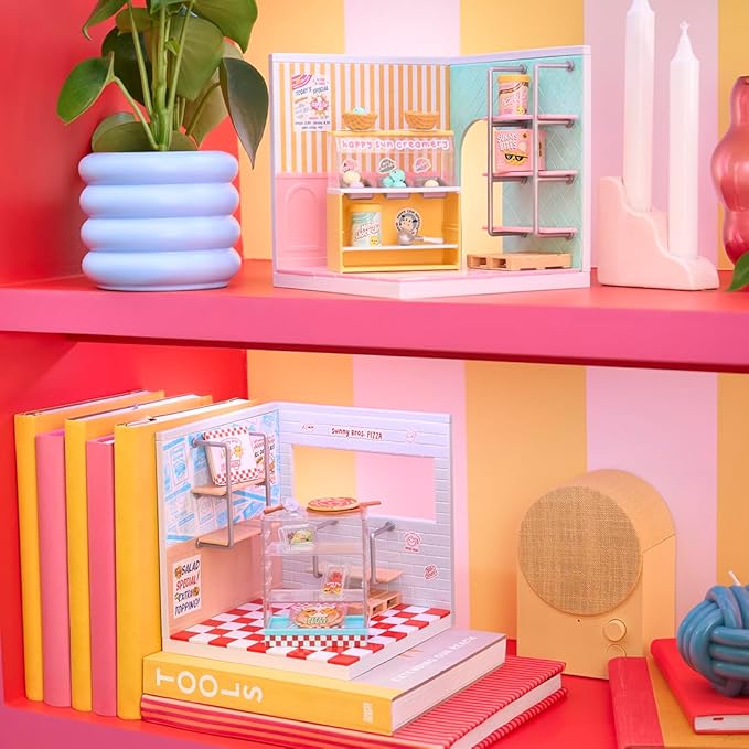 MGA's Miniverse Make It Mini Spaces Pizza Shop, Building Set, Customize, DIY Crafts, Rooms, Hobby, Collectors, Display, Gifts, 8+