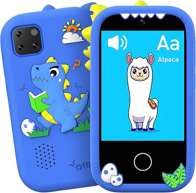 BEBESIRI Kids Camera Mini Smartphone Toy for Girls, 2.8" Touch Screen, 22 Learning Games, Dual Camera, Music Player, 32GB Card | Educational Gift for Christmas & Birthday (Sky Blue)