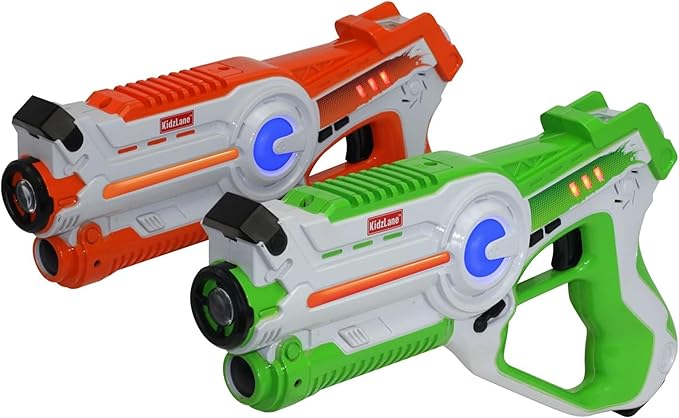 Kidzlane Infrared Laser Tag Game - Set of 2 Green/Orange - Laser tag for Kids Age 6-12