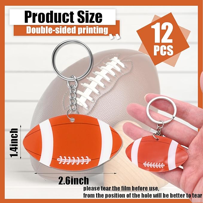 Yaure Joy 12 Pcs Volleyball Acrylic Keychain bulk with 1 Black Marker for DIY Sports Party Favor