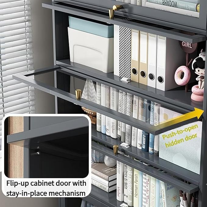 Display Cabinet with Acrylic Doors,55" High Display Case, 4-Tier Curio Cabinet, Collectibles Toy Organizers Rack & Display Shelf, Bookcase for Home, Office, Study, Living Room