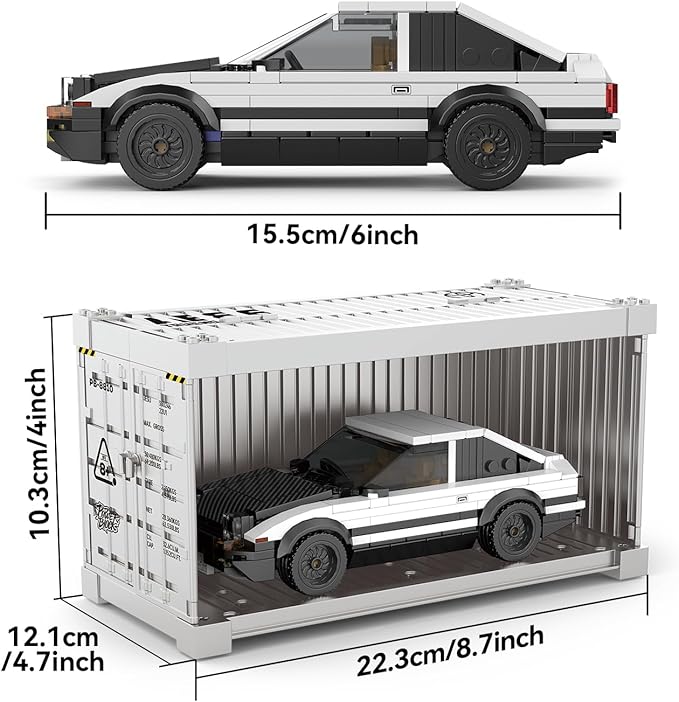 TOYOTA AE86 Trueno Building Car Sets with Display Container,TOYOTA Officially Licensed, Compatible with Speed Champions, Collectible Racing Car Building Toys for Adults and Kids Boys Ages 8-16(327PCS)