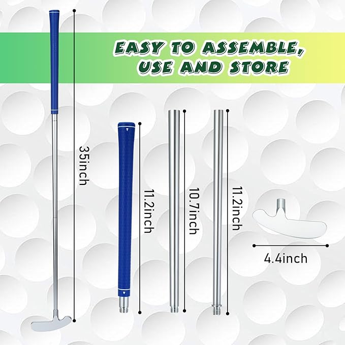 Liliful 6 Pcs Golf Putters for Men and Women Two Way Mini Golf Putter with 6 Golf Balls Kids Putter Bulk for Right Left Handed Golfers Detachable Golf Grip for Ages 9-12 Junior Adult (35 in)