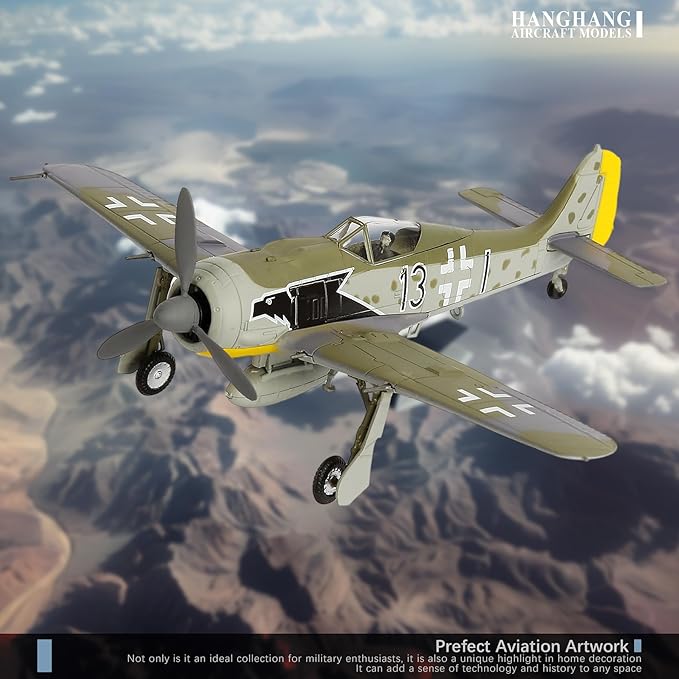 HANGHANG 1/72 Military Model Plane Wulf FW190A-8 Alloy Fighter Plane Model Model Airplane for Collections and Displays