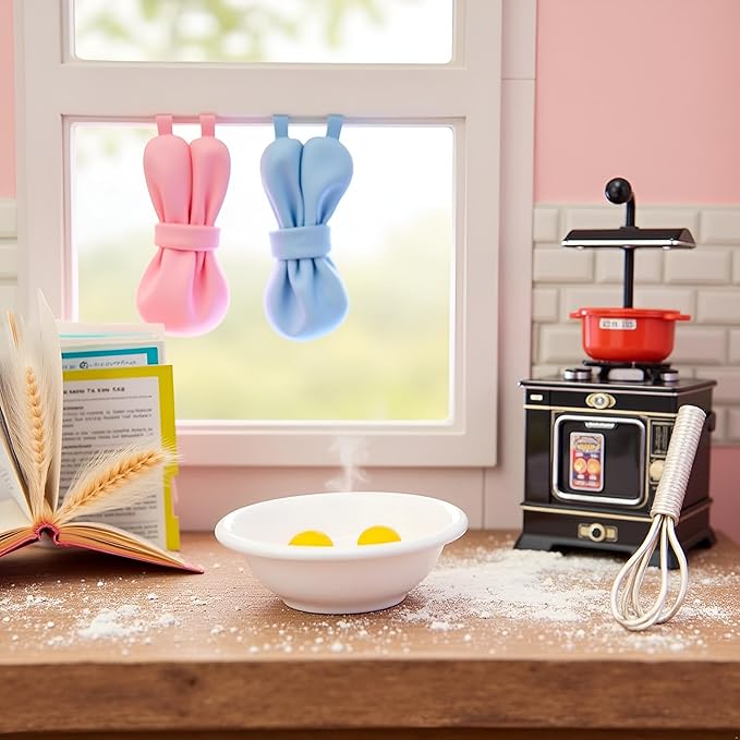 2Pcs/Set 1/12 Miniature Whisk and Mixing Bowl Dollhouse Decoration Accessories