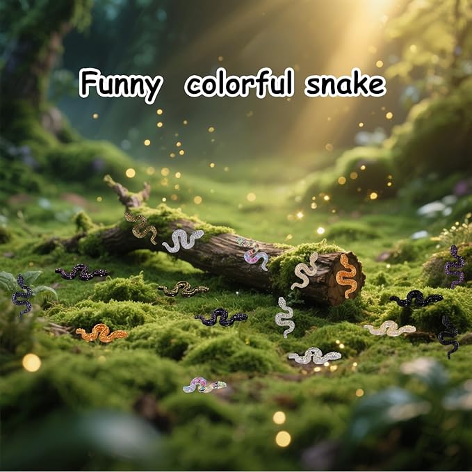 210pcs Mini Resin Snakes, 9 Colors Miniature Resin Animal Figurines Tiny Fake Snakes for Dollhouse Fairy Garden Micro Landscape DIY Crafts & Decoration Supplies