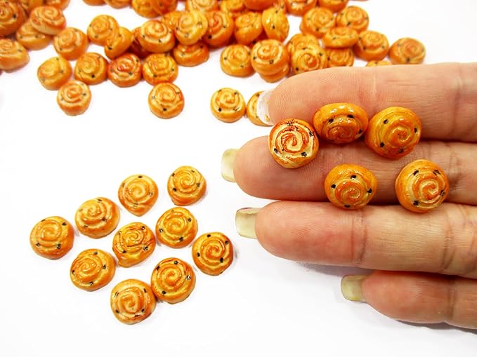 Dollhouse Miniature Food Lot 10 Cinnamon Raisin Bread Bakery Supply Charms 14820