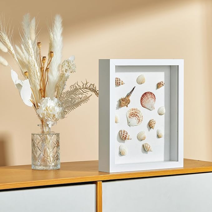 12x16 Shadow Box Picture Frame Display Case with Soft Linen Back-Thickened Panel,Large White Deep Shadow Box Frame 12x16 for Jersey Graduation Items Flower Craft Memorial Gifts