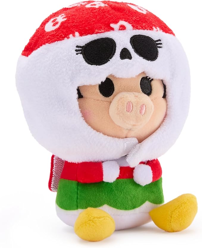 Disney Store Official Mini Mix-Its Plushies – Clarabelle Cow - Cute Stuffed Animals - Mix & Match Detachable Hats - Hook and Loop Strap - Plush Toys for Kids and Collectors, 7 Inch